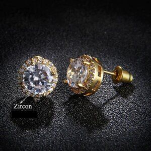 🎁Round Gold Plated Classic Stud Earrings for Women, UNVN12441